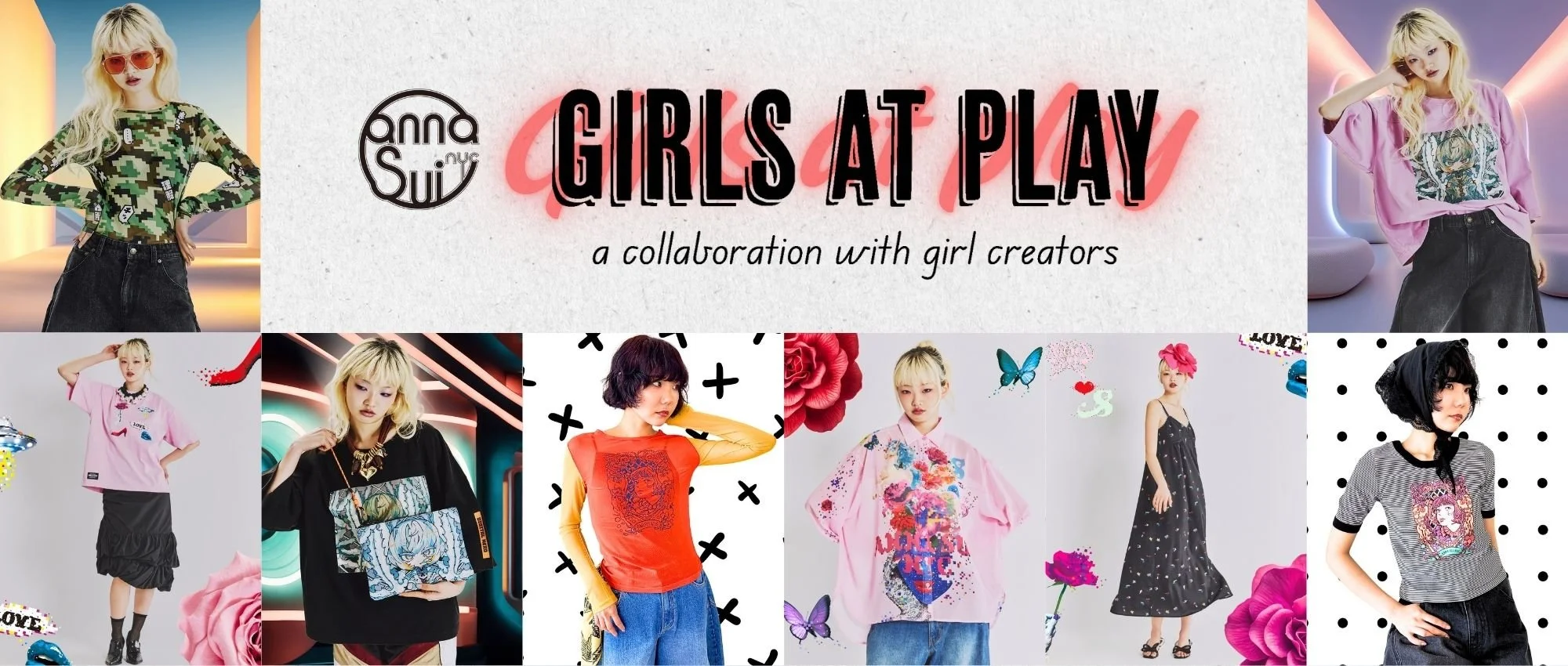【anna sui nyc】新プロジェクト、遊び心がファッションになる「GIRLS AT PLAY」女性クリエイター3名とのコラボでPOP UPを開催！