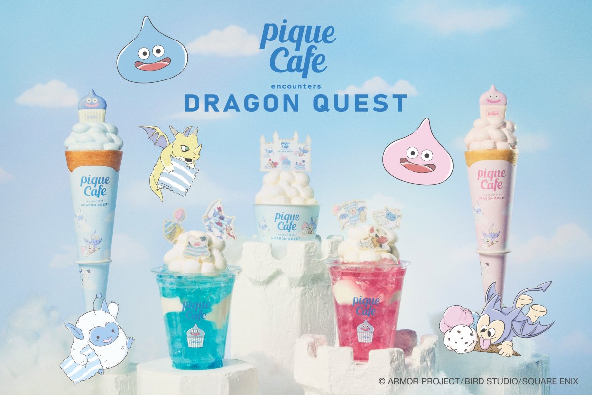 【PIQUE CAFE encounters DRAGON QUEST】スライムのクレープも登場！ドラクエ×ピケカフェ限定メニューを全国で販売