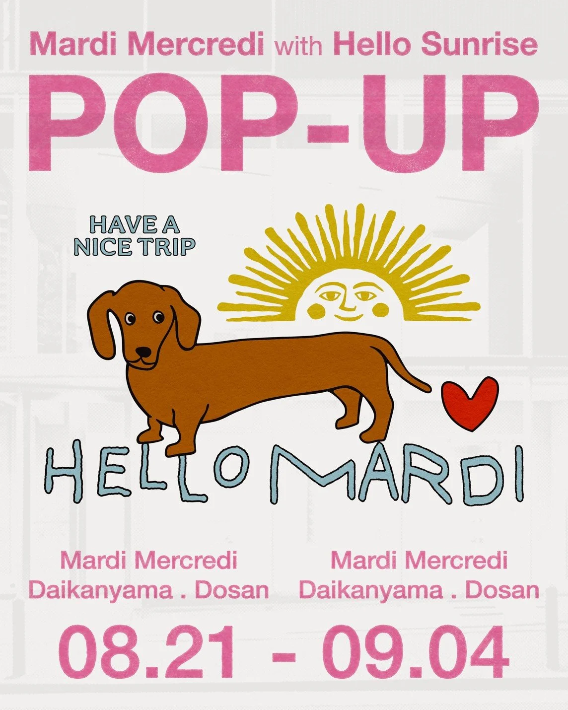 【Mardi Mercredi】代官山でHELLO SUNRISEとコラボ！限定Tシャツ＆キャップ、ステッカーも