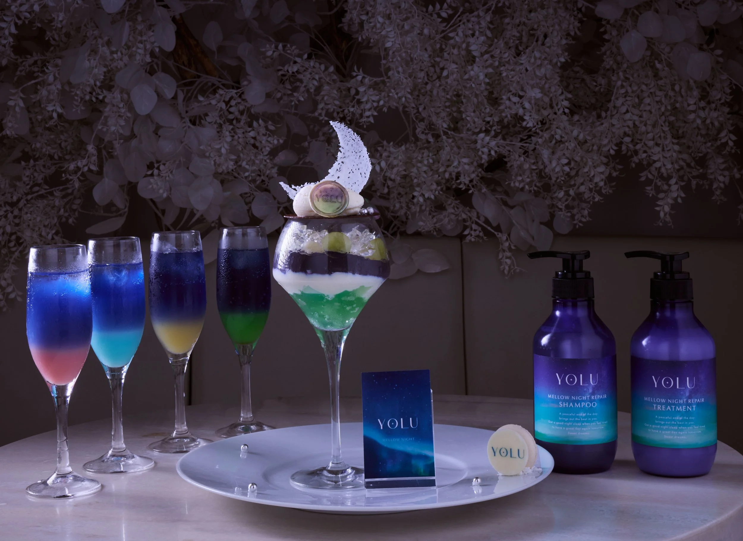 【YOLU】初のコラボカフェが表参道に限定オープン！限定「夜パフェ」やドリンクを楽しめる新作ヘアマスク付きメニューが登場！