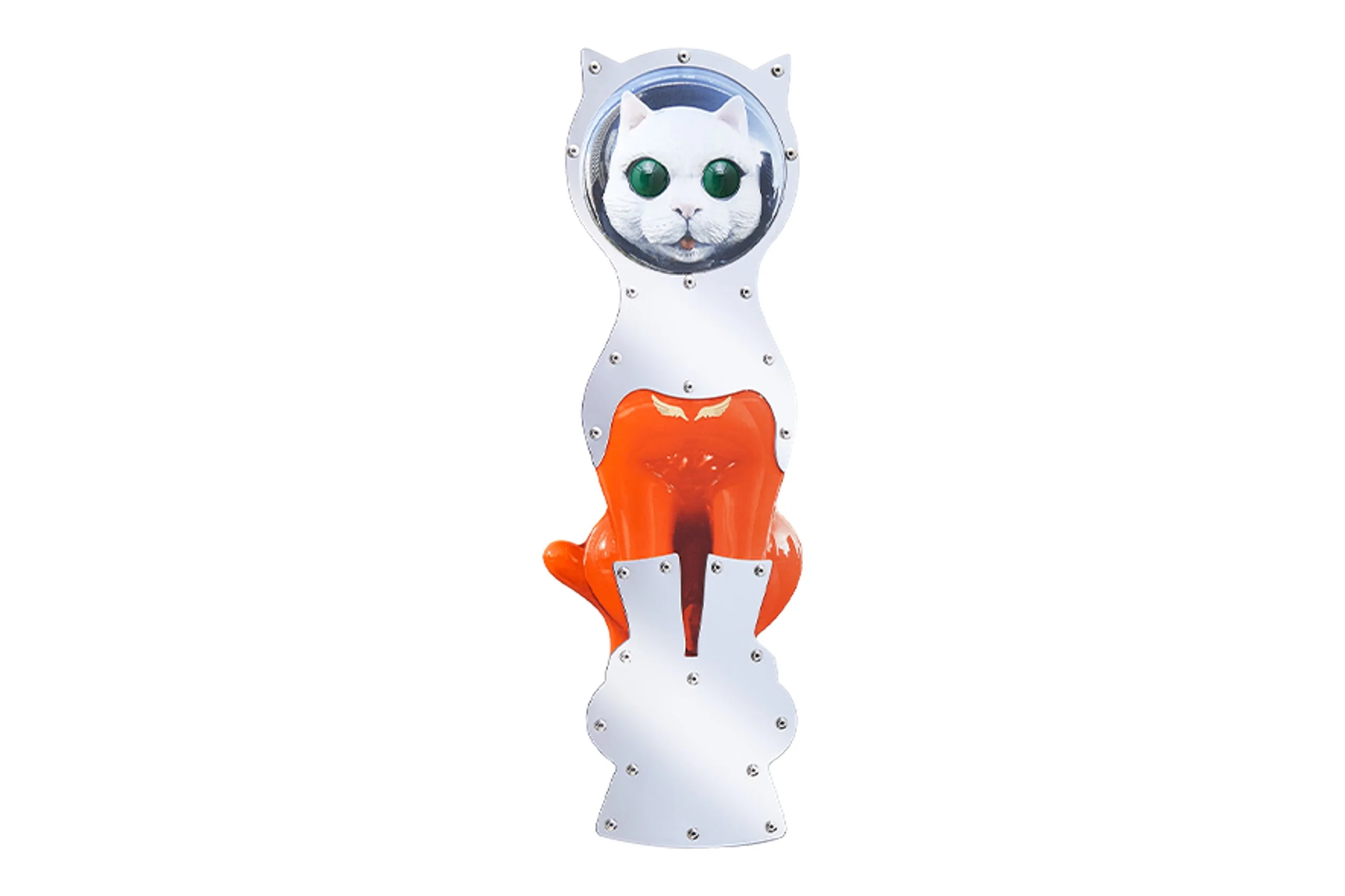 猫の顔 立体アート 約20cm まるまるねこ　アーティスト作品 ヤノベケンジ「BIG CAT BANG」POP UP SHOP、GINZA SIXにて開催