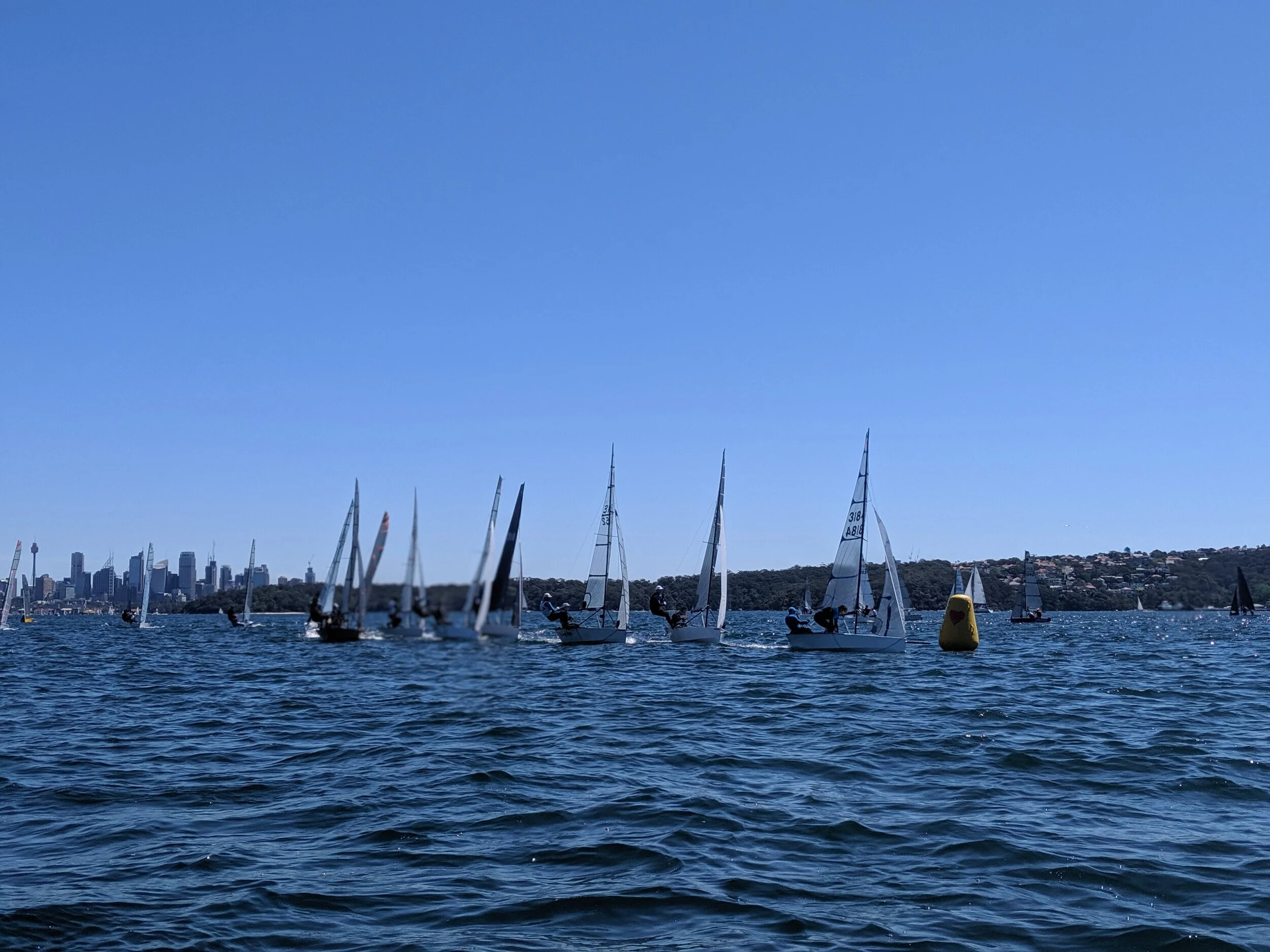 Adele Phillips helming the leading Cherub at the first top mark
