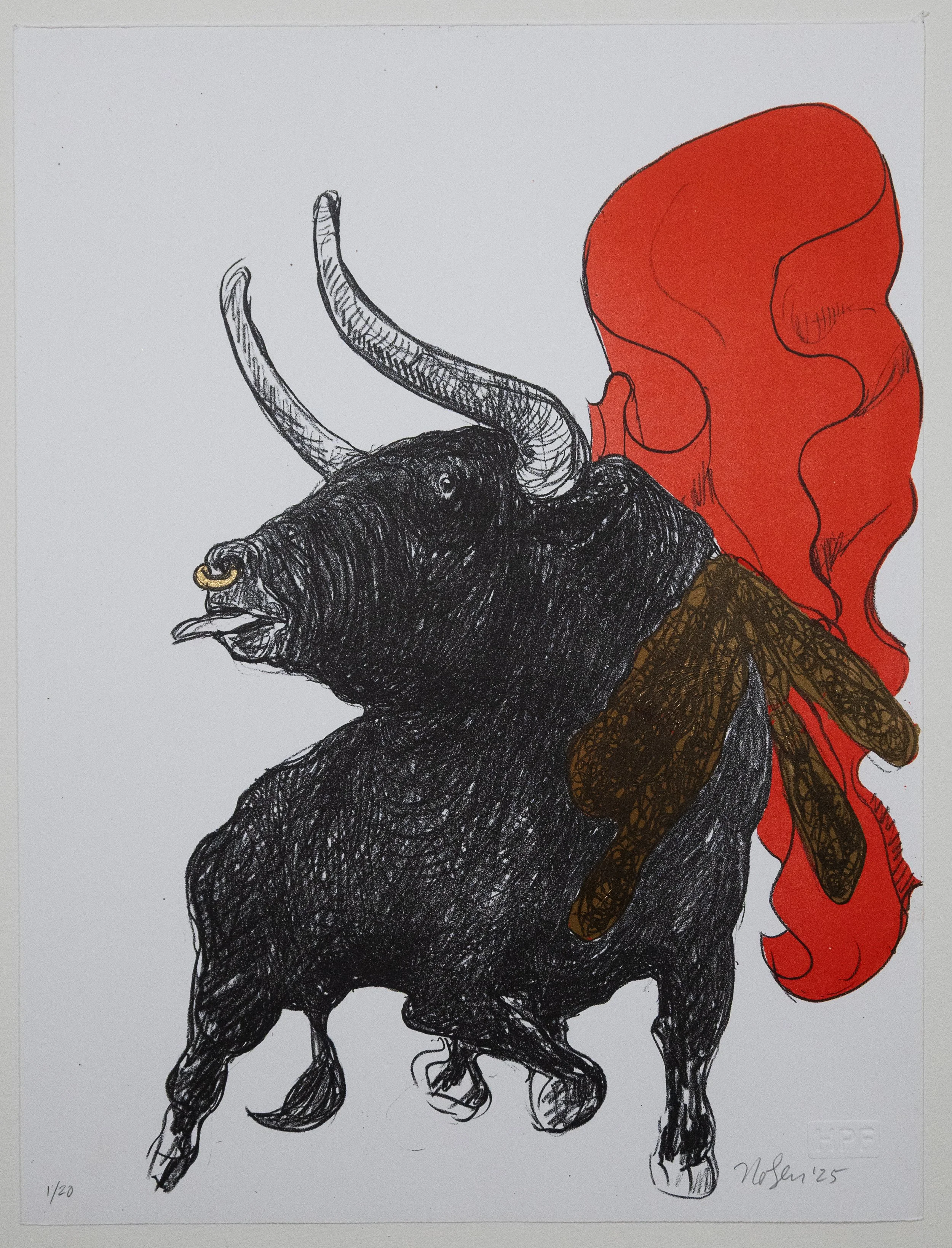 Detail of 'I Cheer The Bull' Triptych