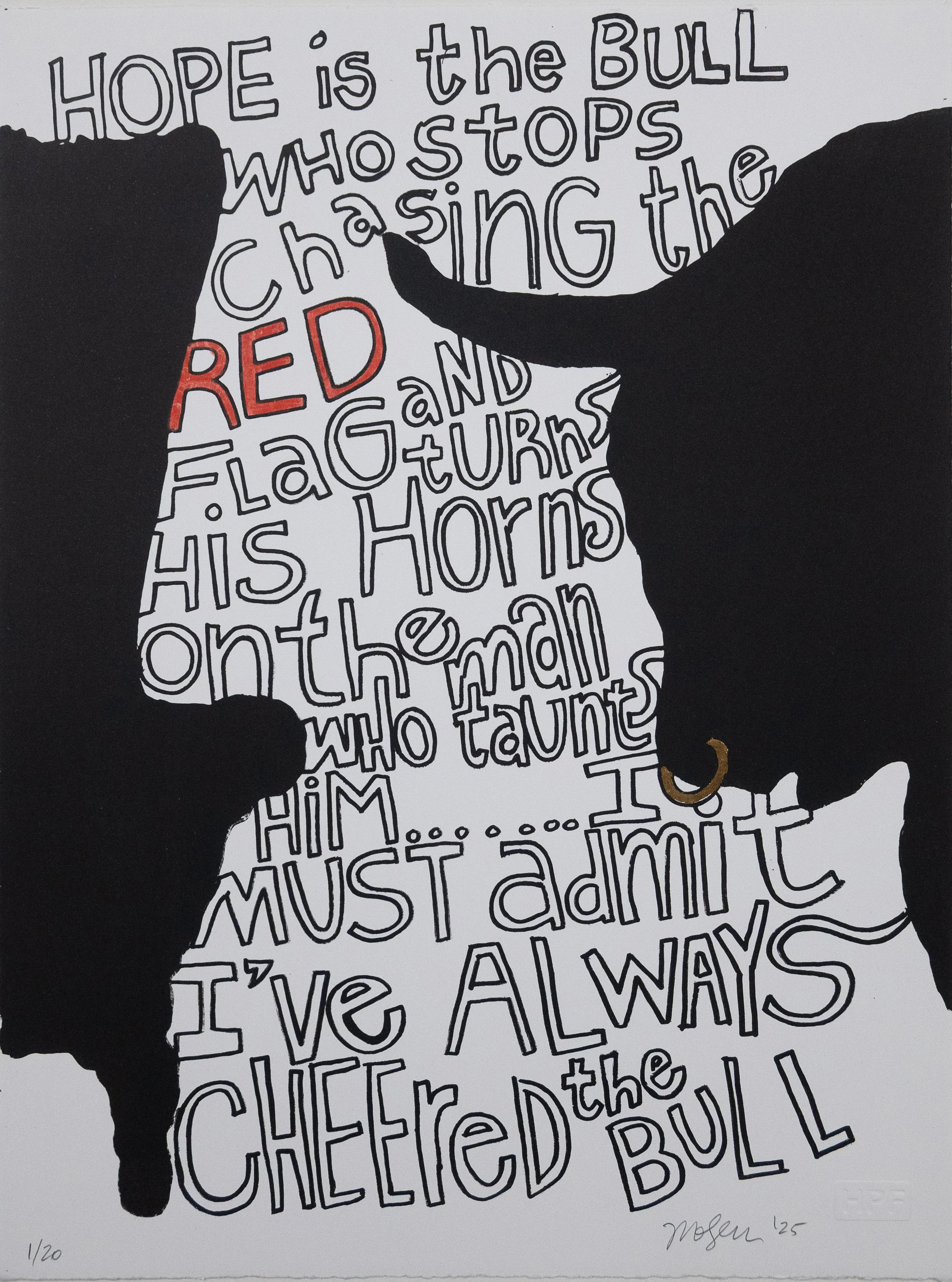 Detail of 'I Cheer The Bull' Triptych
