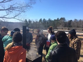 Students from The New School Run Maple Sugaring Project at River Bend Farm  