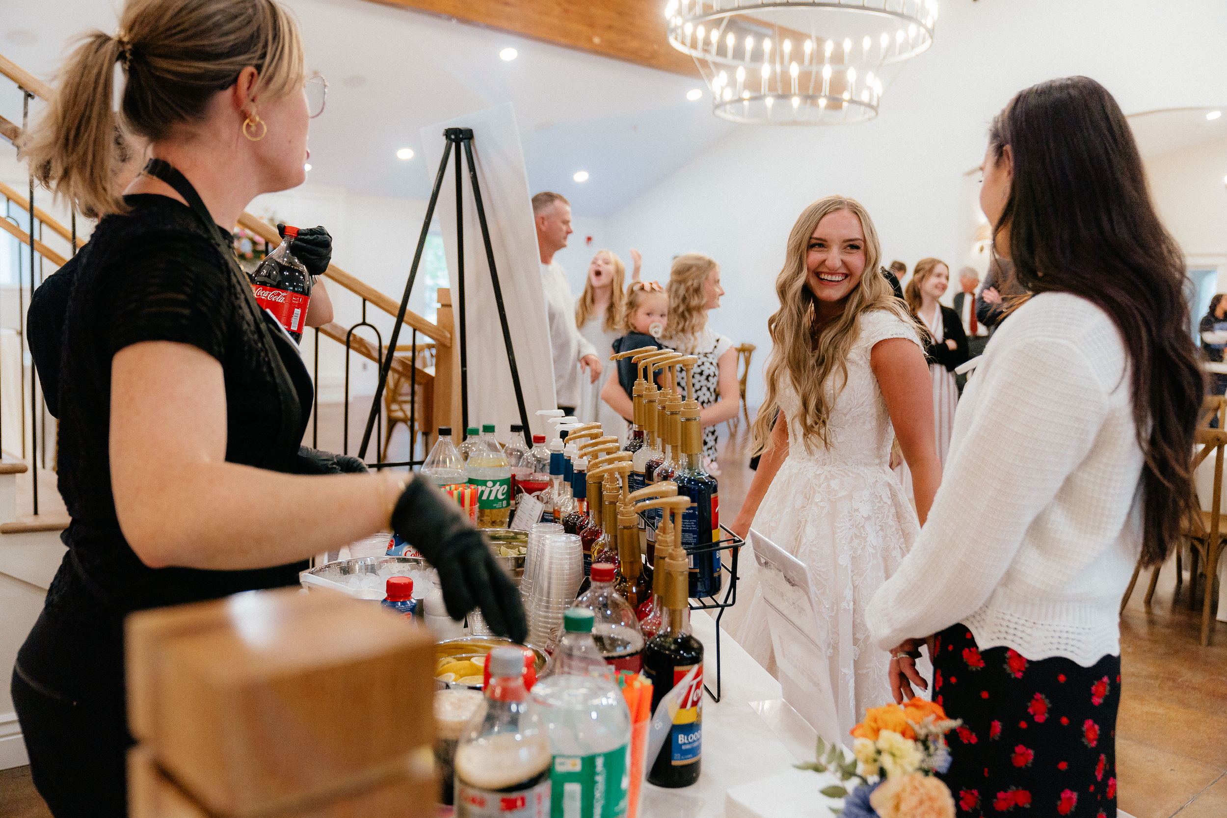 Bride Ordering Custom Soda