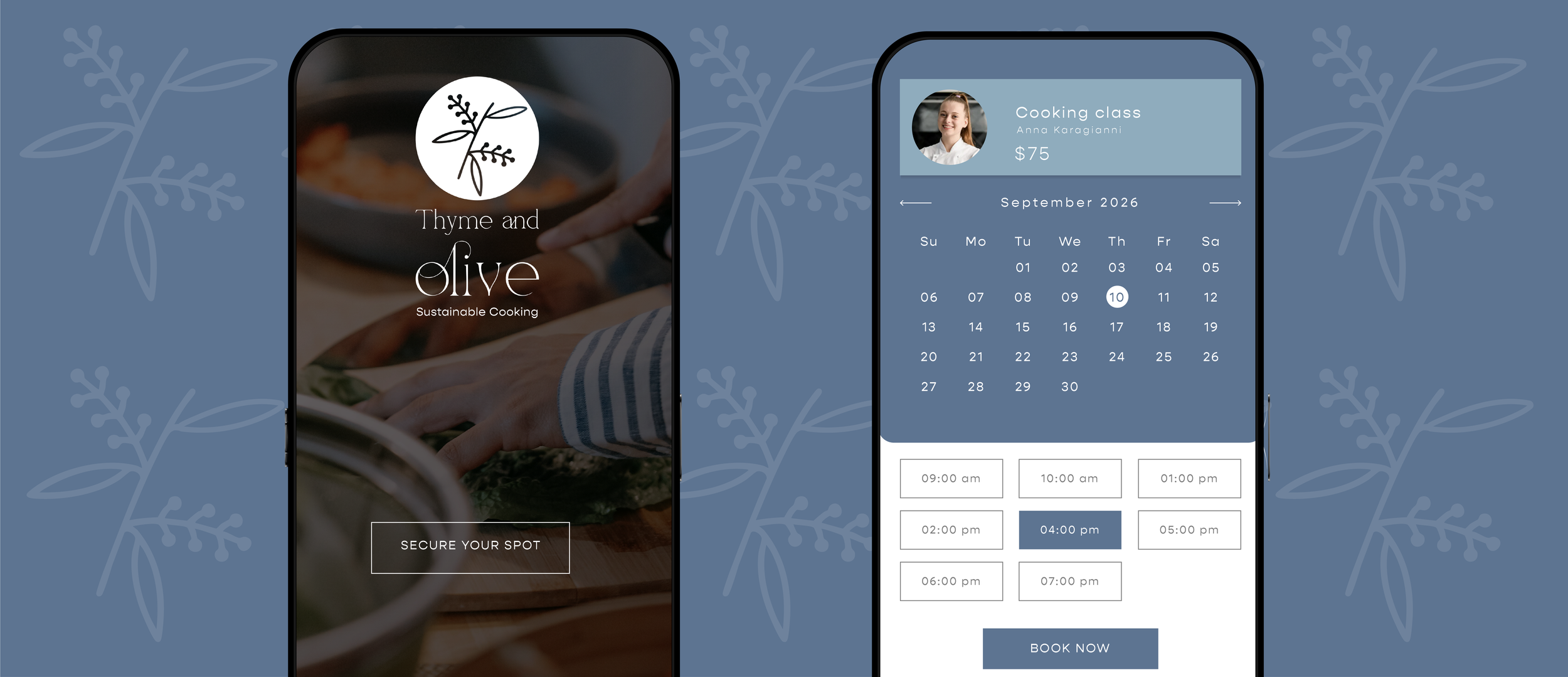 Olive and thyme cooking classes project presentation.png