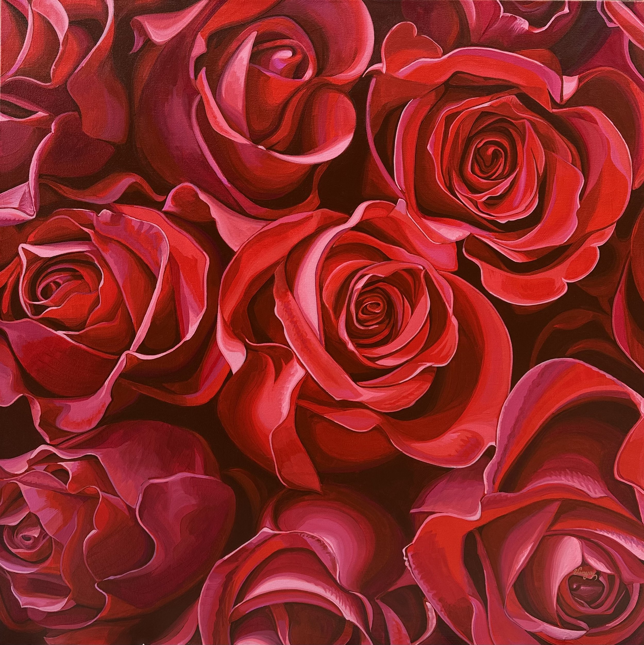 Red Romance by Vanya Ryan 36x36x1.5 Acrylic on Canvas.jpg