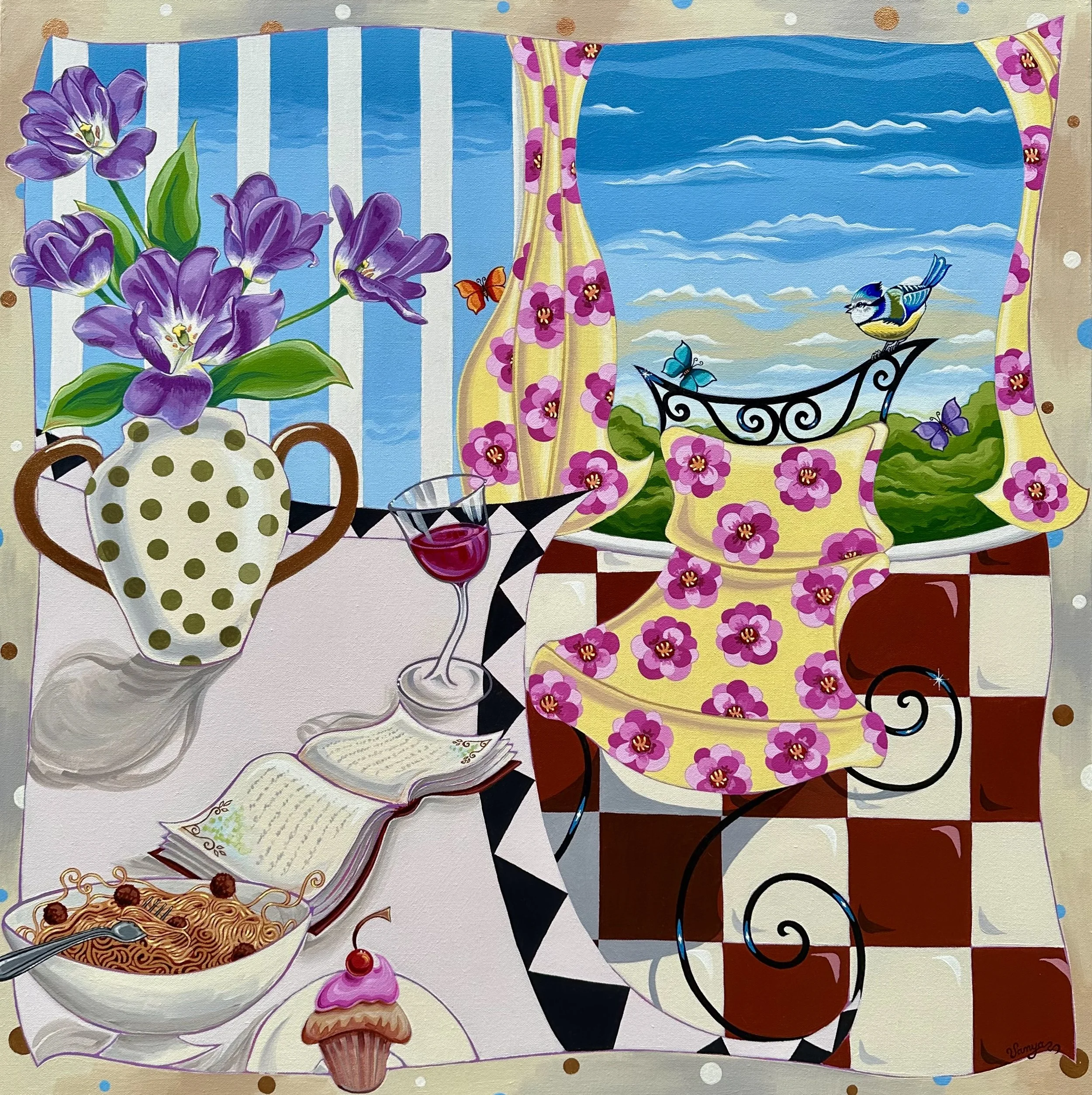 Cupcake Dreams by Vanya Ryan 36x36x1.5 Acrylic on Gallery Stretched Canvas...jpg