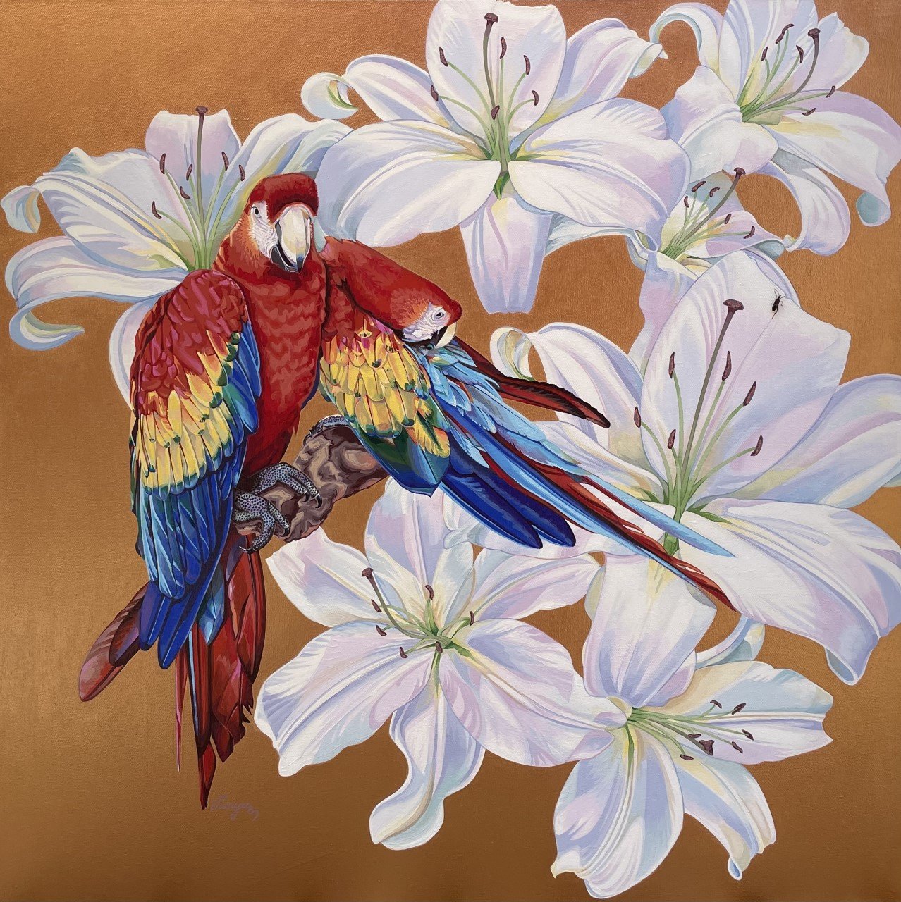 Parrots Paradise by Vanya Ryan - 36x36x1.5.jpg