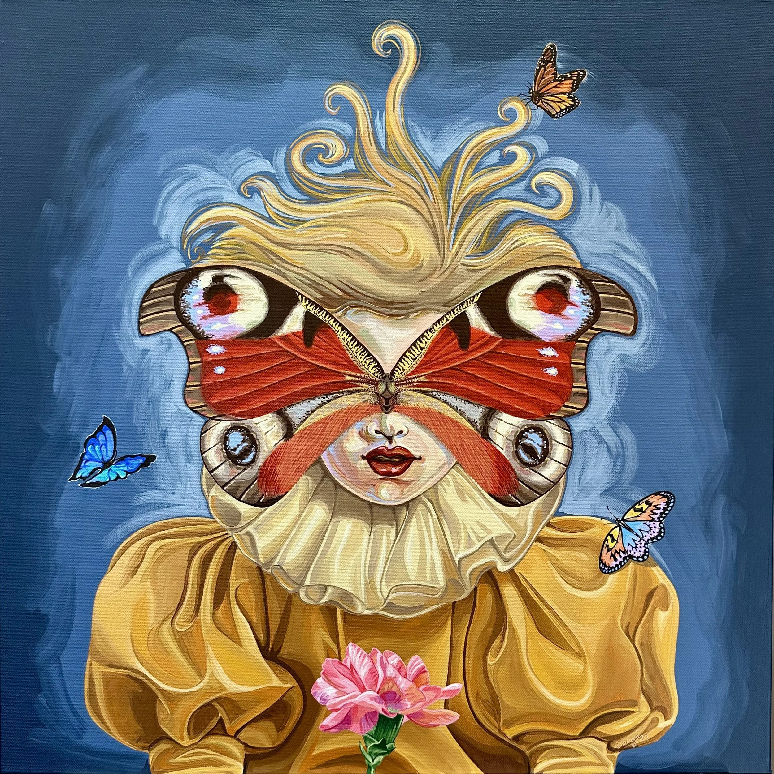 Lady Butterfly by Vanya Ryan 24x24x1.5 Acrylic on Stretched Canvas.jpg