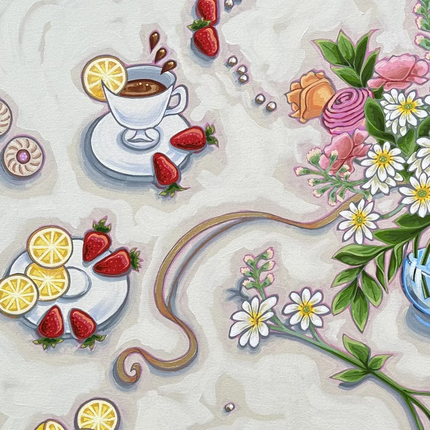 Vibrant Fine Art Acrylic Paintings by Vanya Ryan - Tea for Two