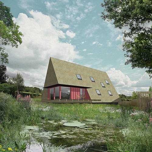  Sustainable architect London designed passivhaus A-frame house 