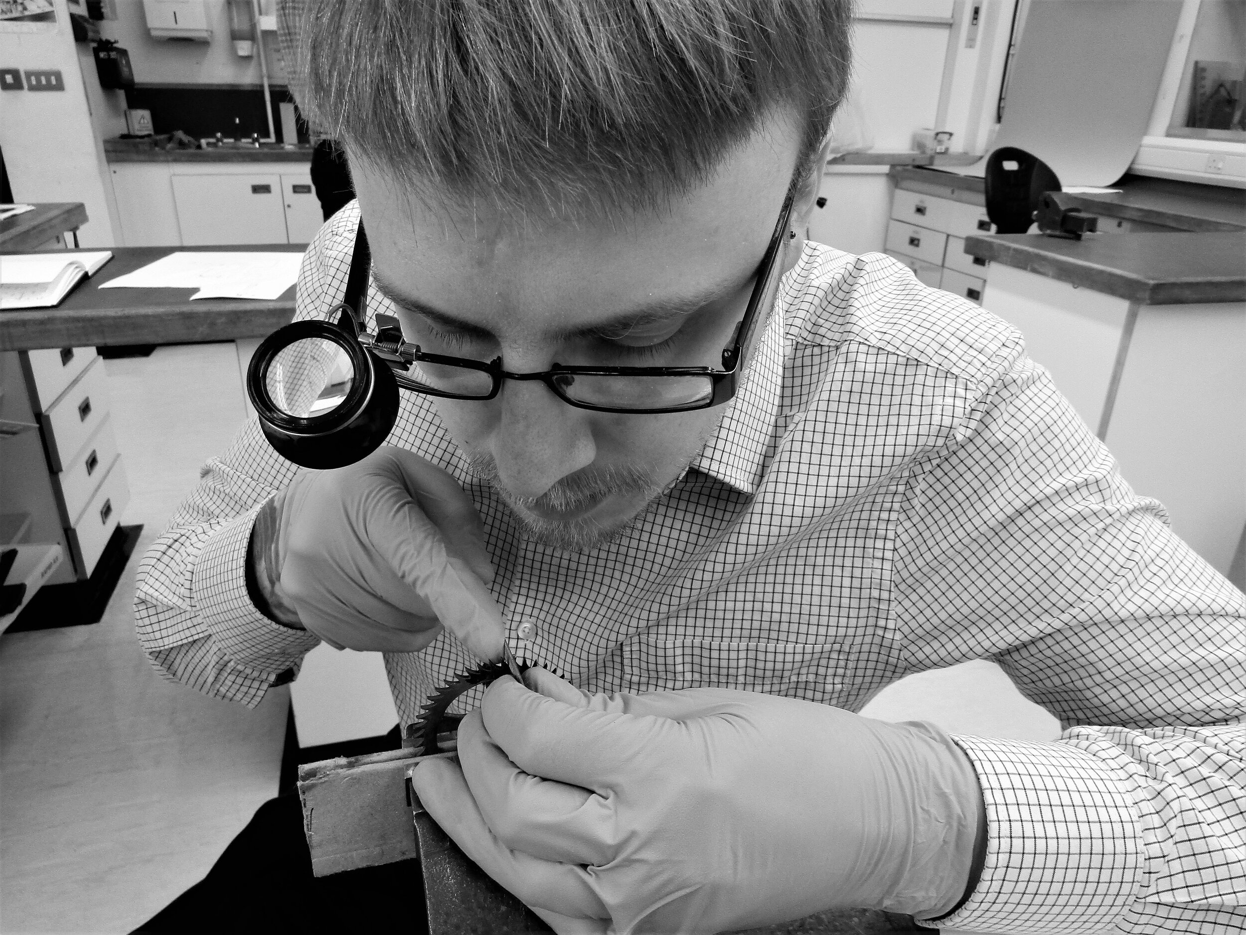 Dale Sardeson, West Sussex Clockmaker, Repairing an Escape Wheel