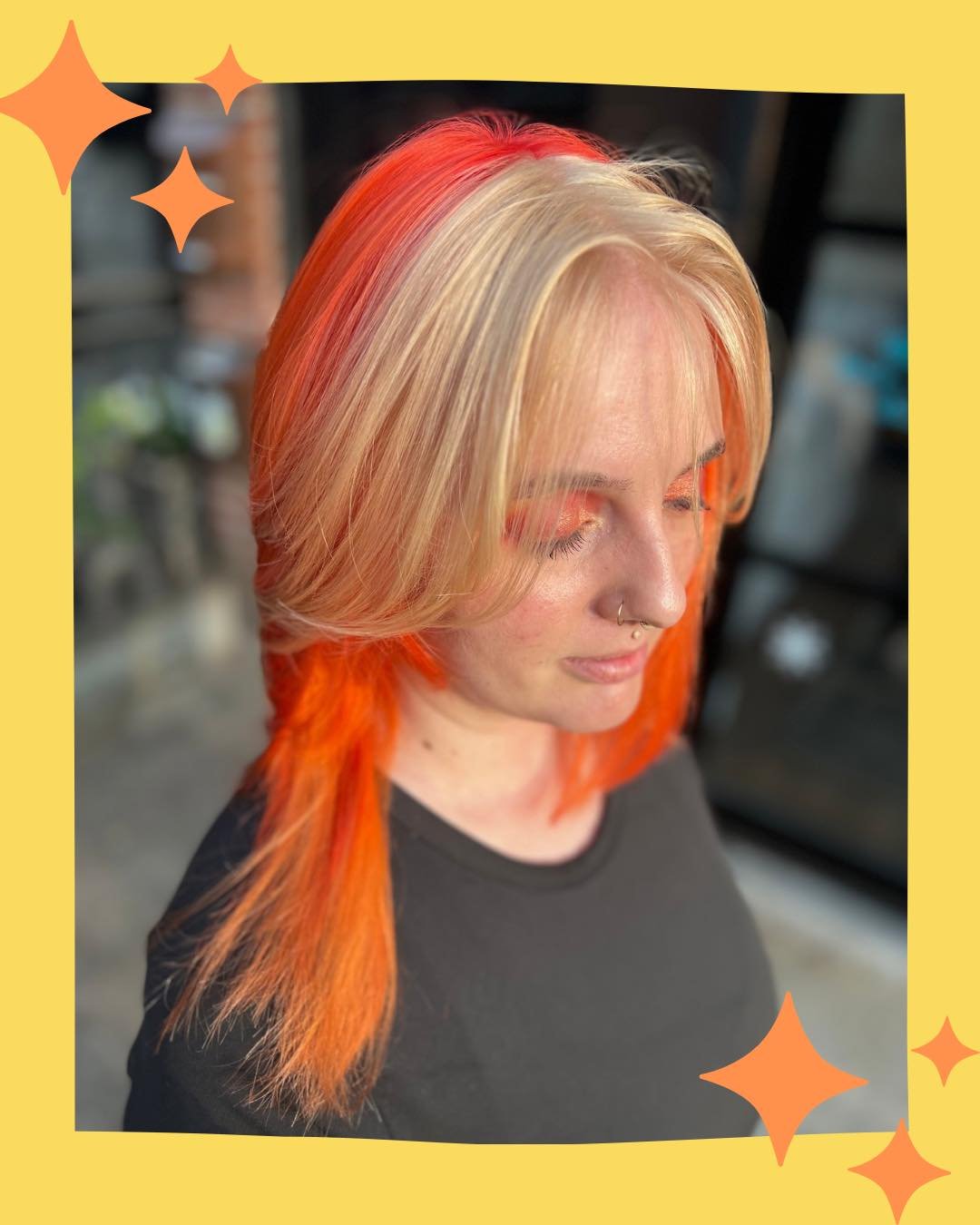 Such an awesome creation by @lauren_unreal1986!!🤩🧡 This orange and blonde color blocking is such a fun look!🔥✨
&bull;
&bull;
&bull;
#avedahaircut #avedahairsalon #avedahairproducts #avedahair #avedavegancolor #avedastylist #hairtransformationspeci