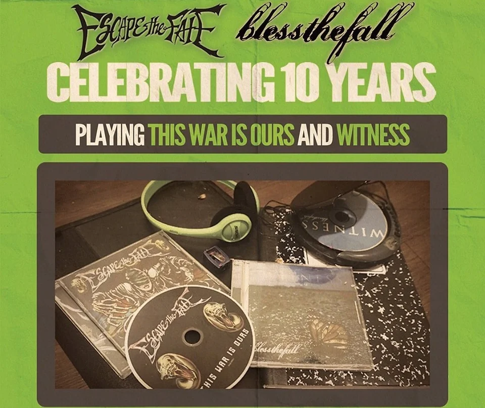 Blessthefall and Escape The Fate announce joint 10 year anniversary tour for 'Witness' and 'This War Is Ours'