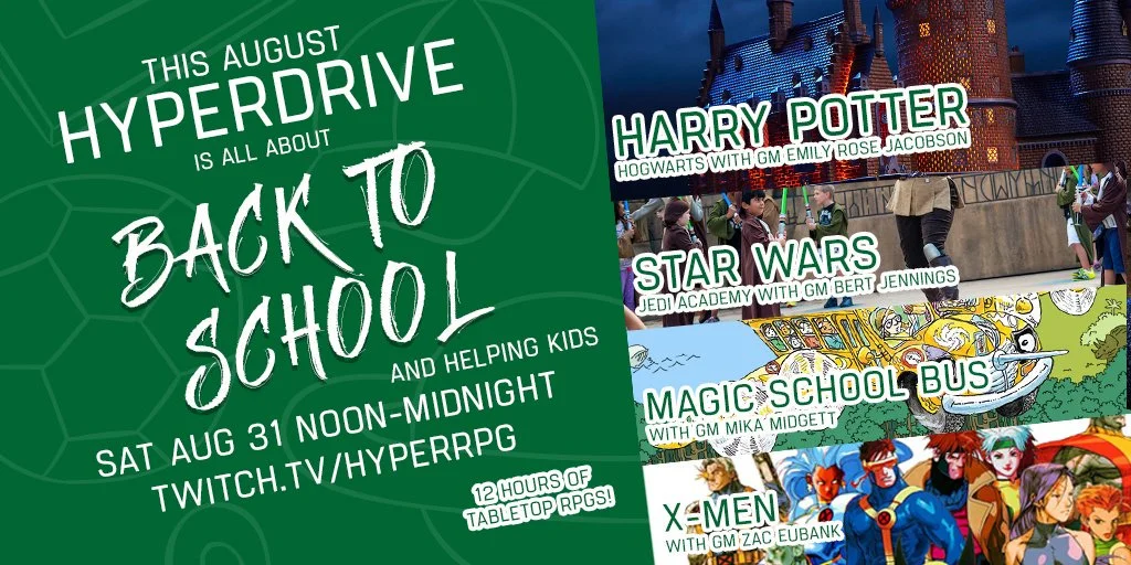 Hyper RPG's 12 hour TTRPG marathon Hyperdrive heads Back To School today