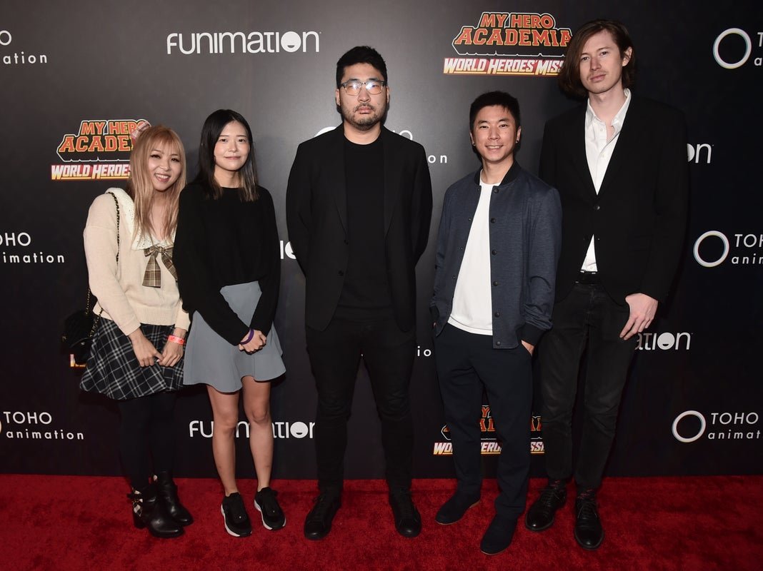  Yvonne, Mi Young, PeterParkTV, Seanic and Brodin attend The Los Angeles Premiere Of \"My Hero Academia: World Heroes' Mission\" at L.A. LIVE on October 26, 2021 in Los Angeles, California. (Photo by Alberto E. Rodriguez/Getty Images for Funimation )