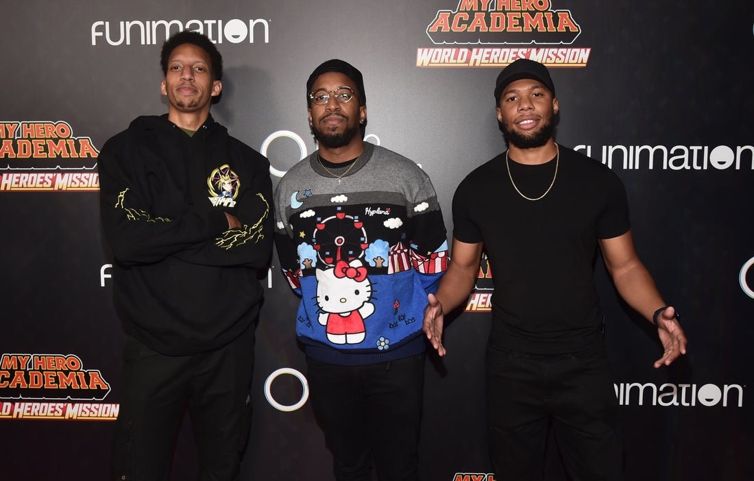  Benjamin Skinner, John Newton and Desmond Johnson attends The Los Angeles Premiere Of \"My Hero Academia: World Heroes' Mission\" at L.A. LIVE on October 26, 2021 in Los Angeles, California. (Photo by Alberto E. Rodriguez/Getty Images for Funimation