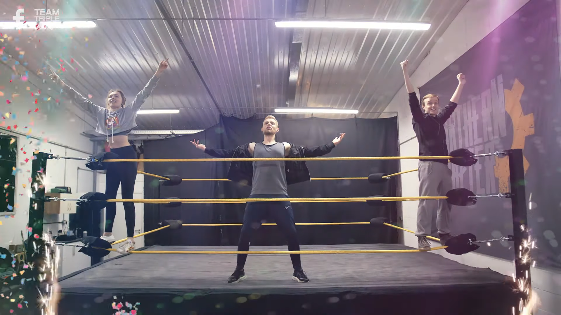 WATCH: Triple Jump take their WWE 2K22 skills to a real wrestling ring
