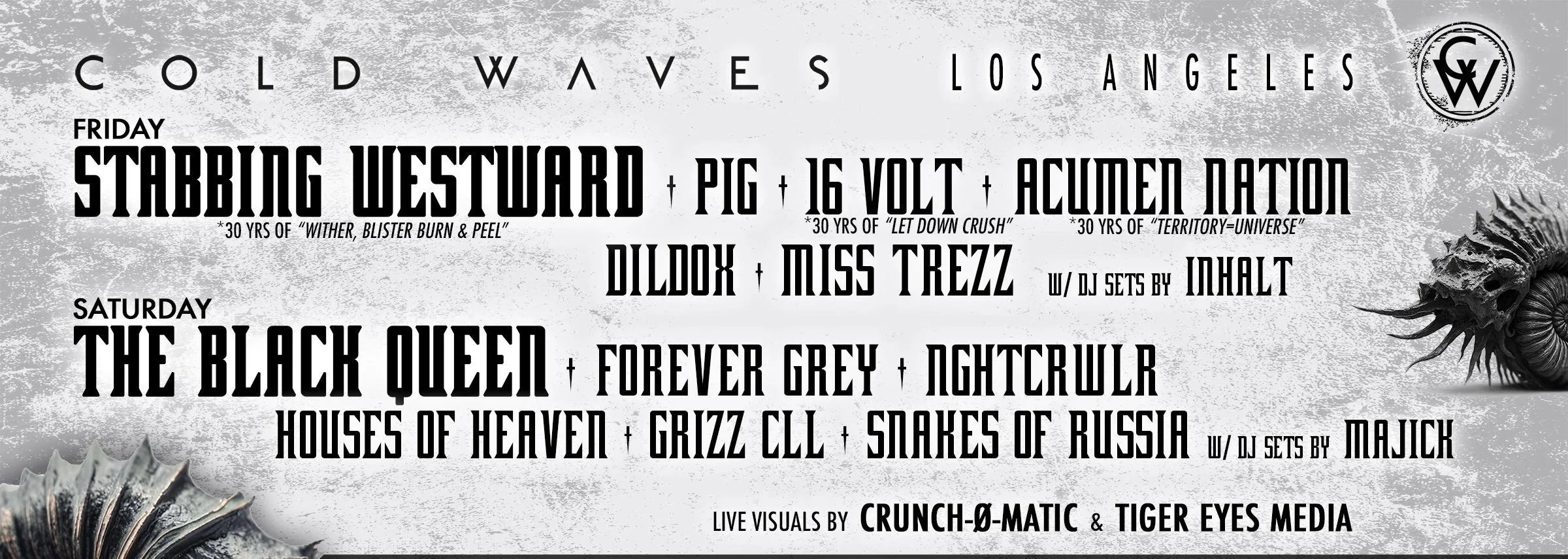Cold Waves Los Angeles 2026 announced (Stabbing Westward, The Black Queen)