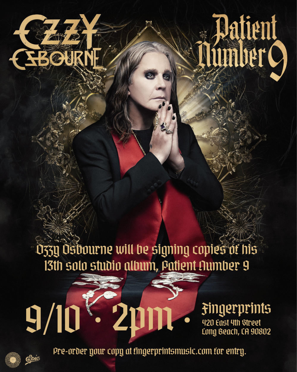 Ozzy Osbourne announces signing at Fingerprints in Long Beach on
