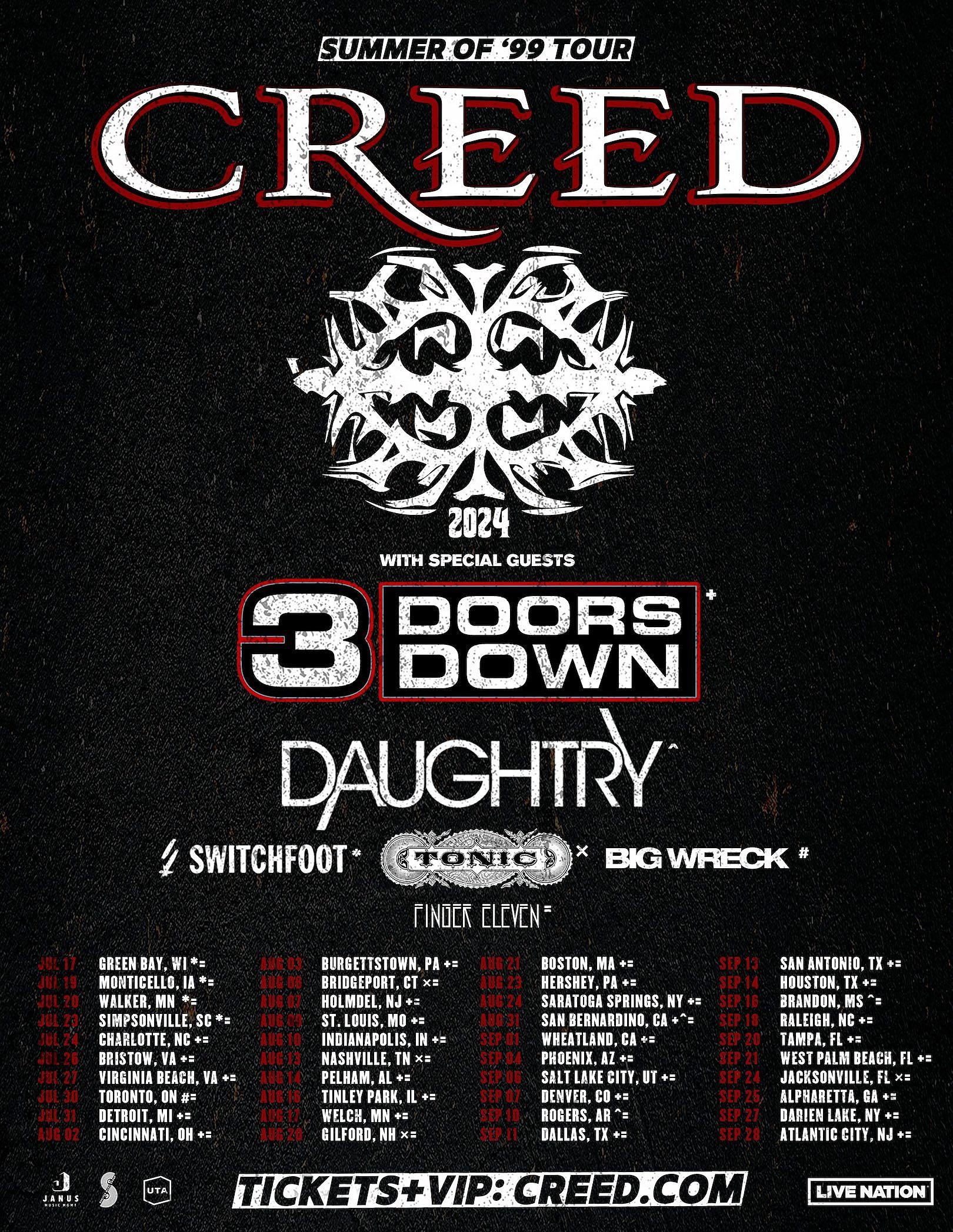 Creed announce 2024 reunion tour — MP3s & NPCs