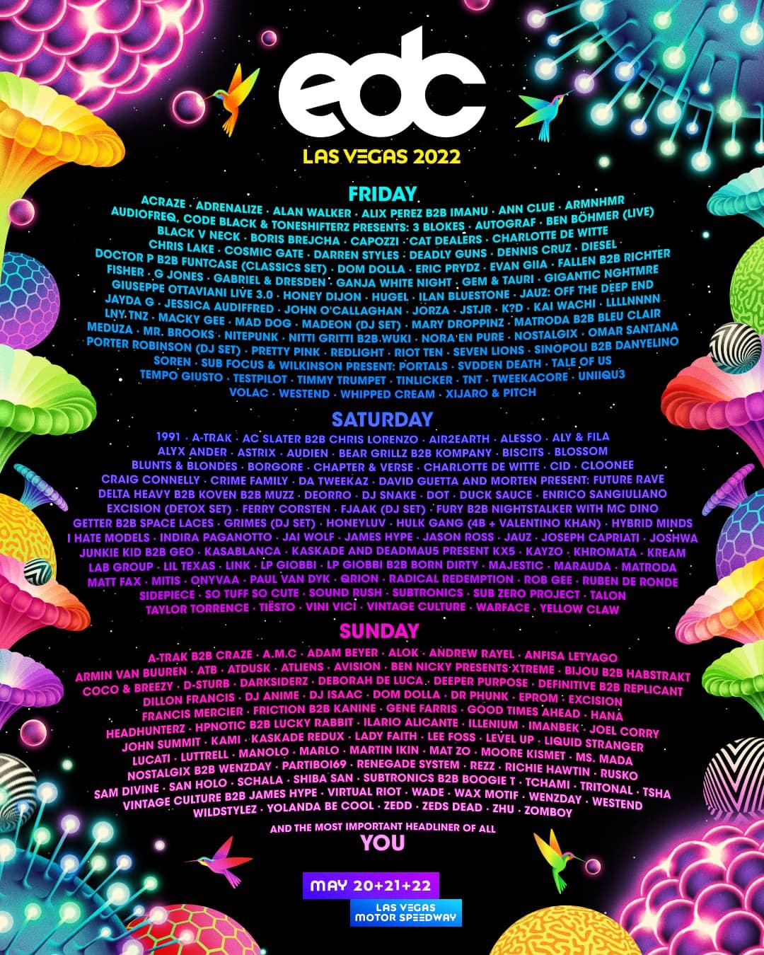 EDC Las Vegas 2022 lineup announced (Kaskade, Zedd, Madeon) — MP3s & NPCs