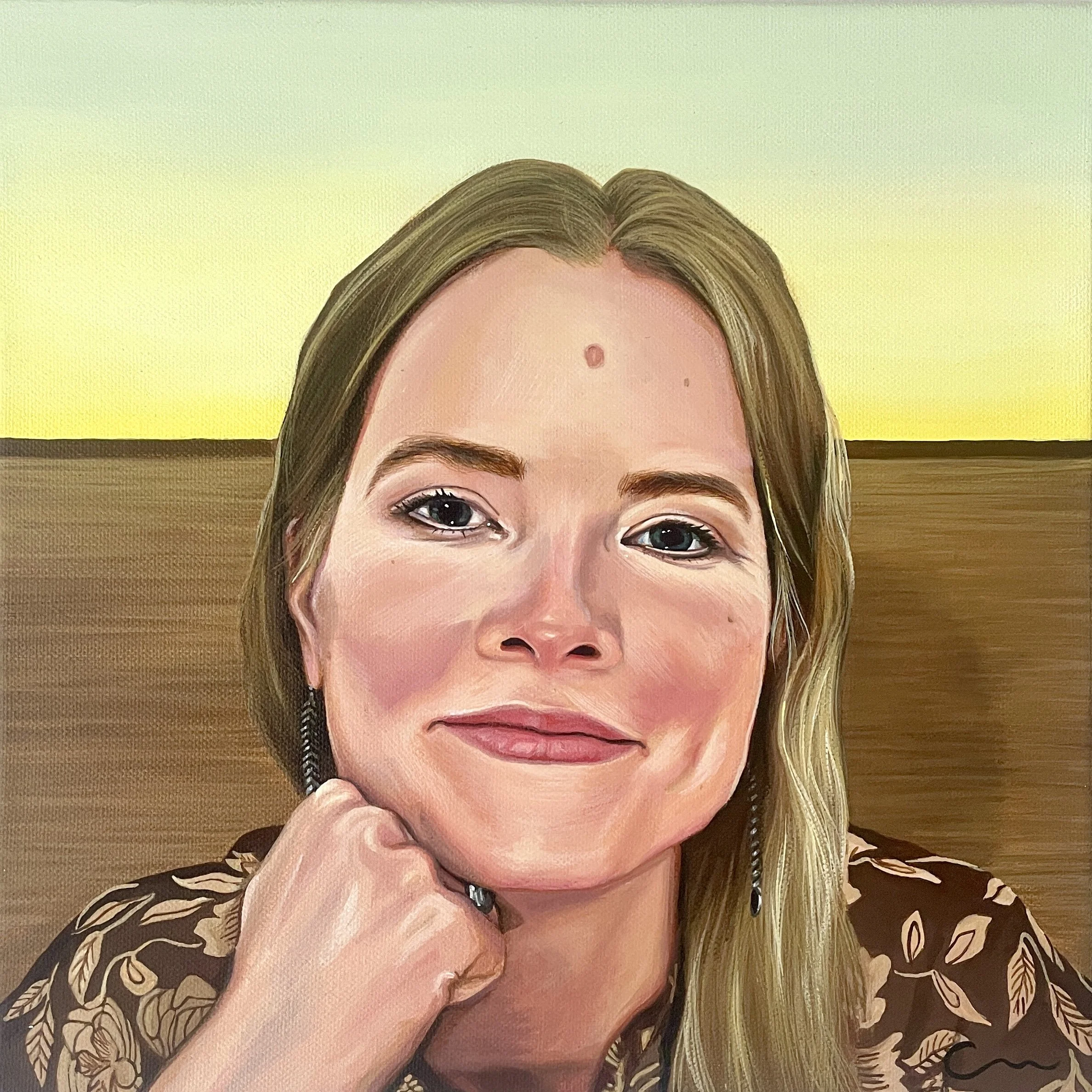 Young woman staring defiantly