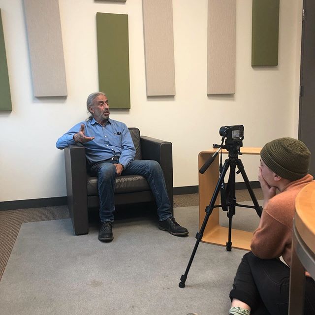Our very own organic soybean farmer, Tony Potenza, being interviewed by Cornell students for their Sustainable Agriculture class #organicfarmer #cornellalumni #educate #nextgeneration