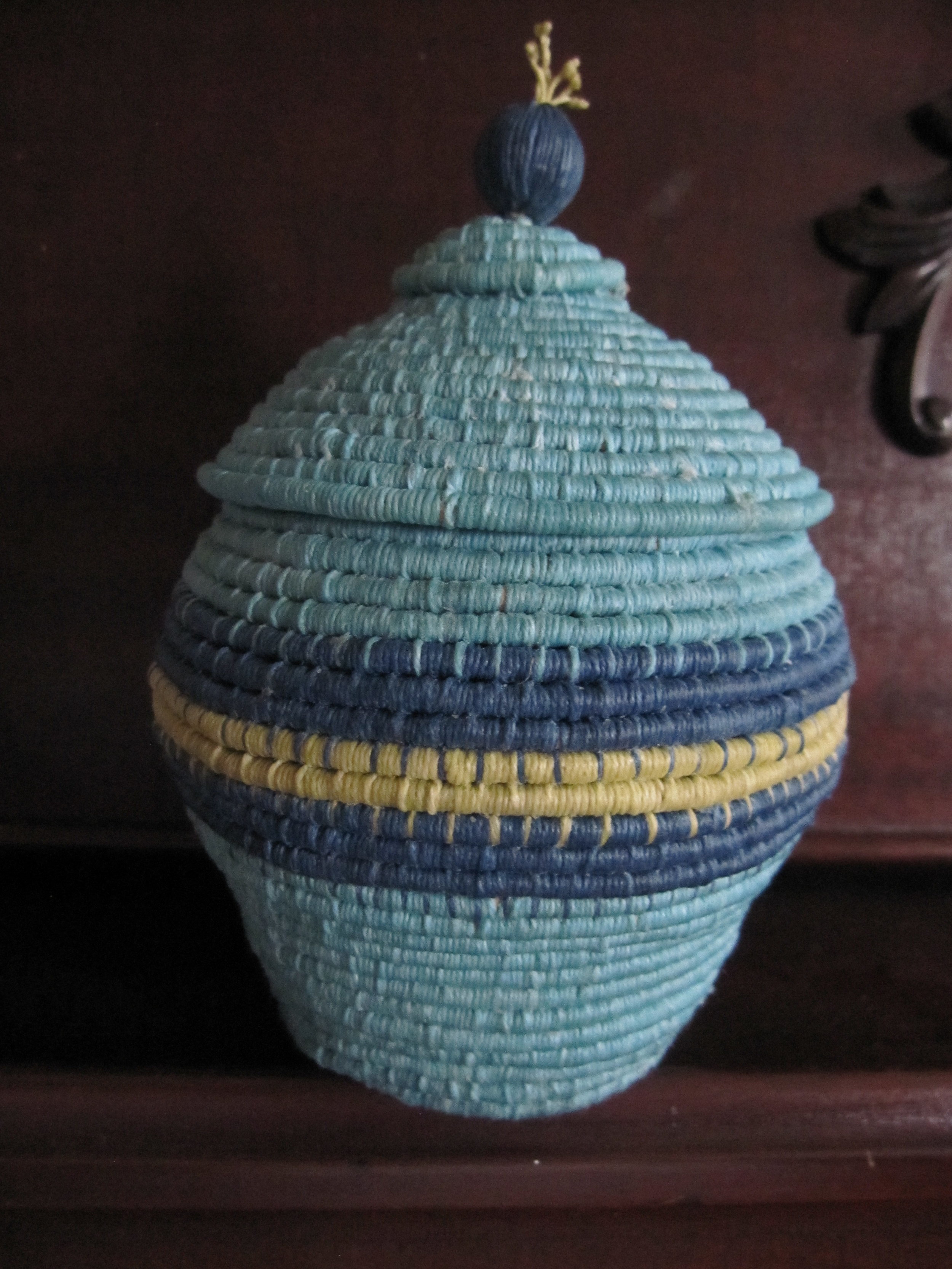 Aqua Coiled Basket