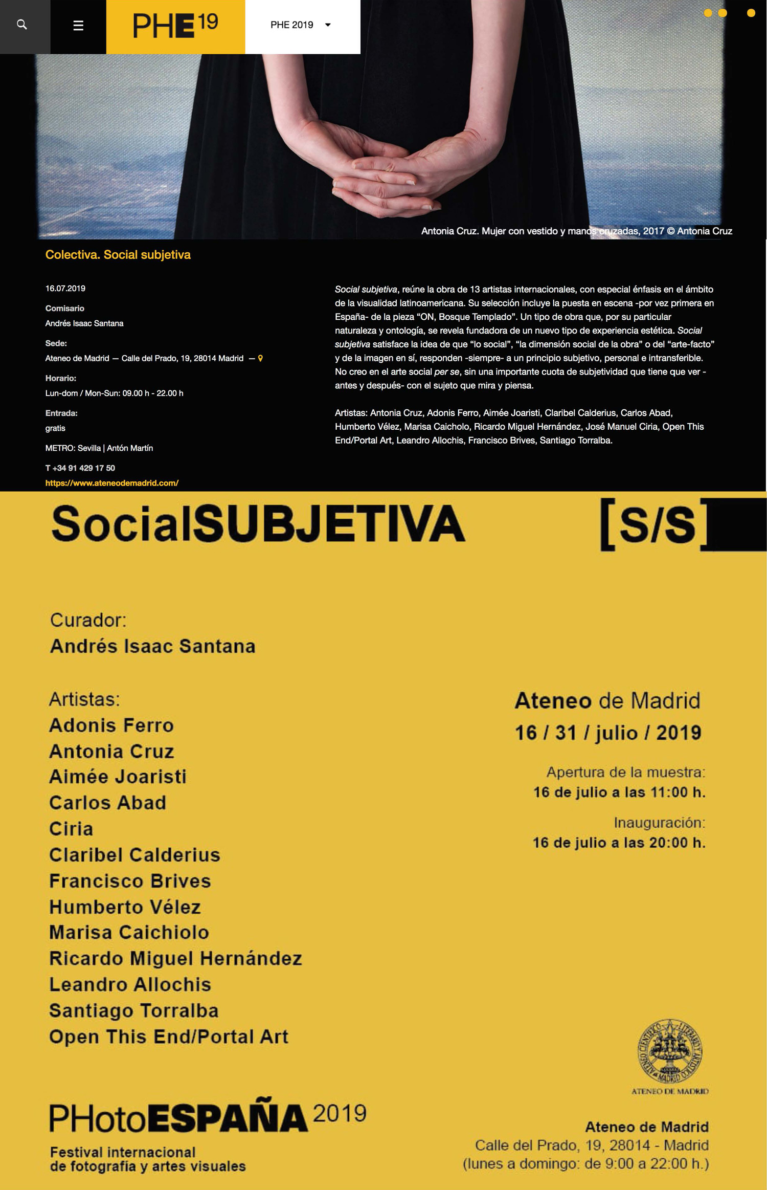 Exposición Social Subjetiva PHotoespaña