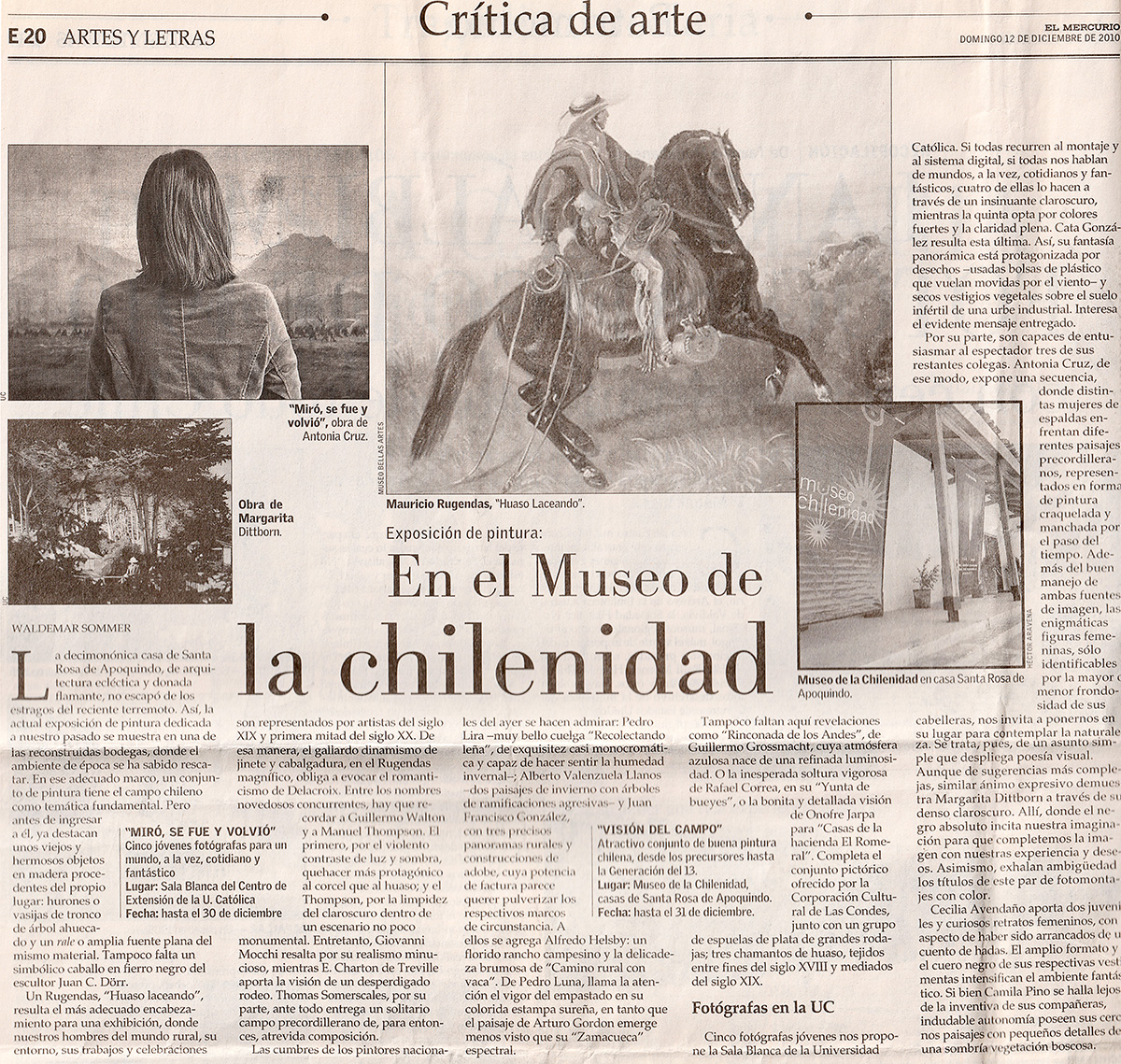 Exposición Miró,se fue y volvió, El Mercurio, Cultura, Artes y Letras