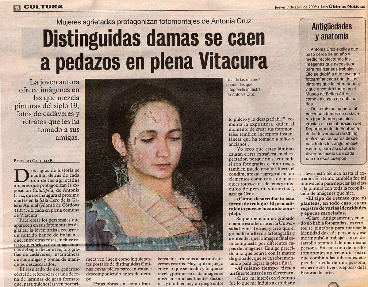 Exposición Catalepsia, Las Ultimas Noticias, Cultura