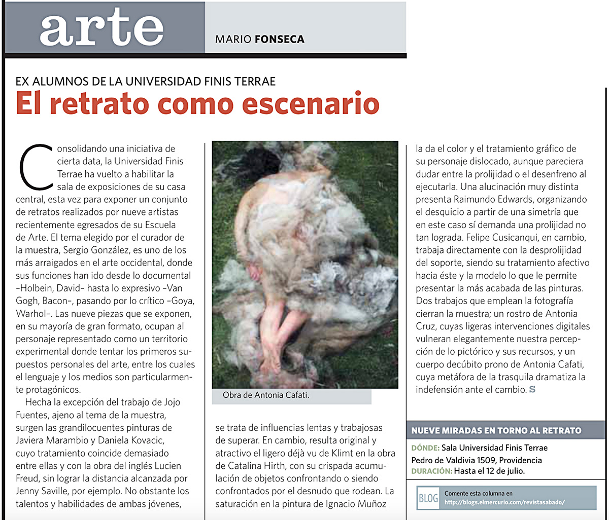 Exposición Trans “9 Miradas entorno al retrato”, El Mercurio, Revista Sabado 
