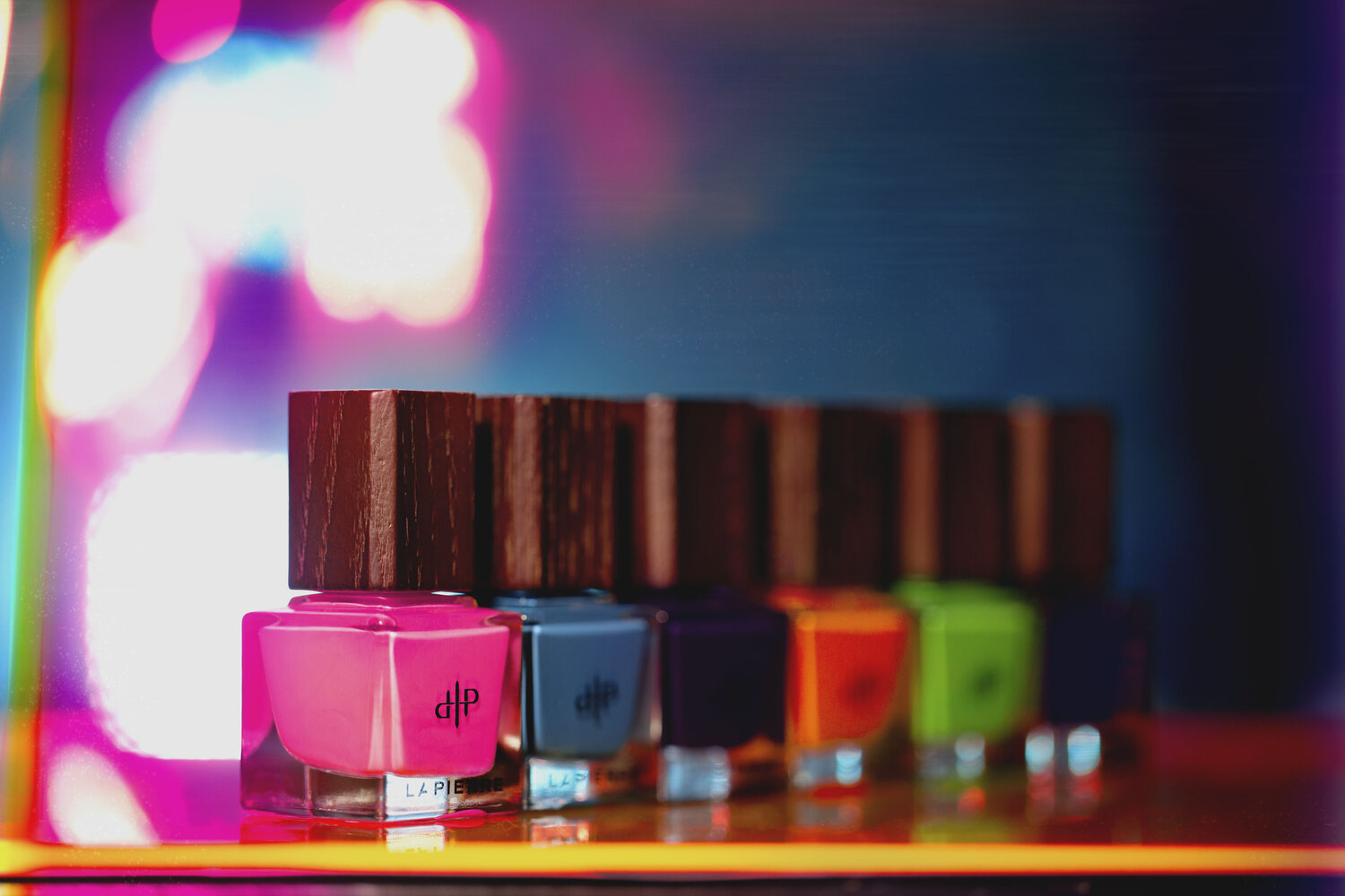 “INSOMNIAC” by LaPierre Cosmetics. From left to right: 3:08 AM, Narco, Distractions, Boom Chakra-Laka, Lucid’s Dream, Night Lights & Tail Pipes