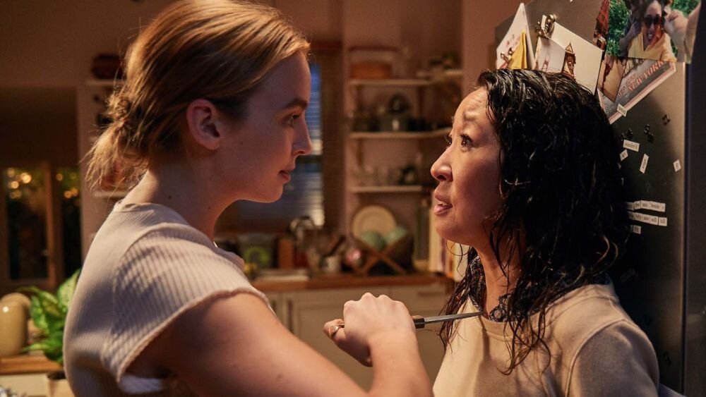 Villanelle (Jodie Comer) and Eve (Sandra Oh) meet for the first time. Photo: BBC America