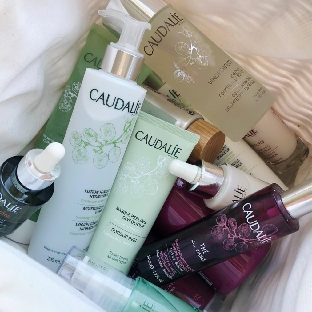 Basket of Caudalie Products. Photo: @poresandpomegranates