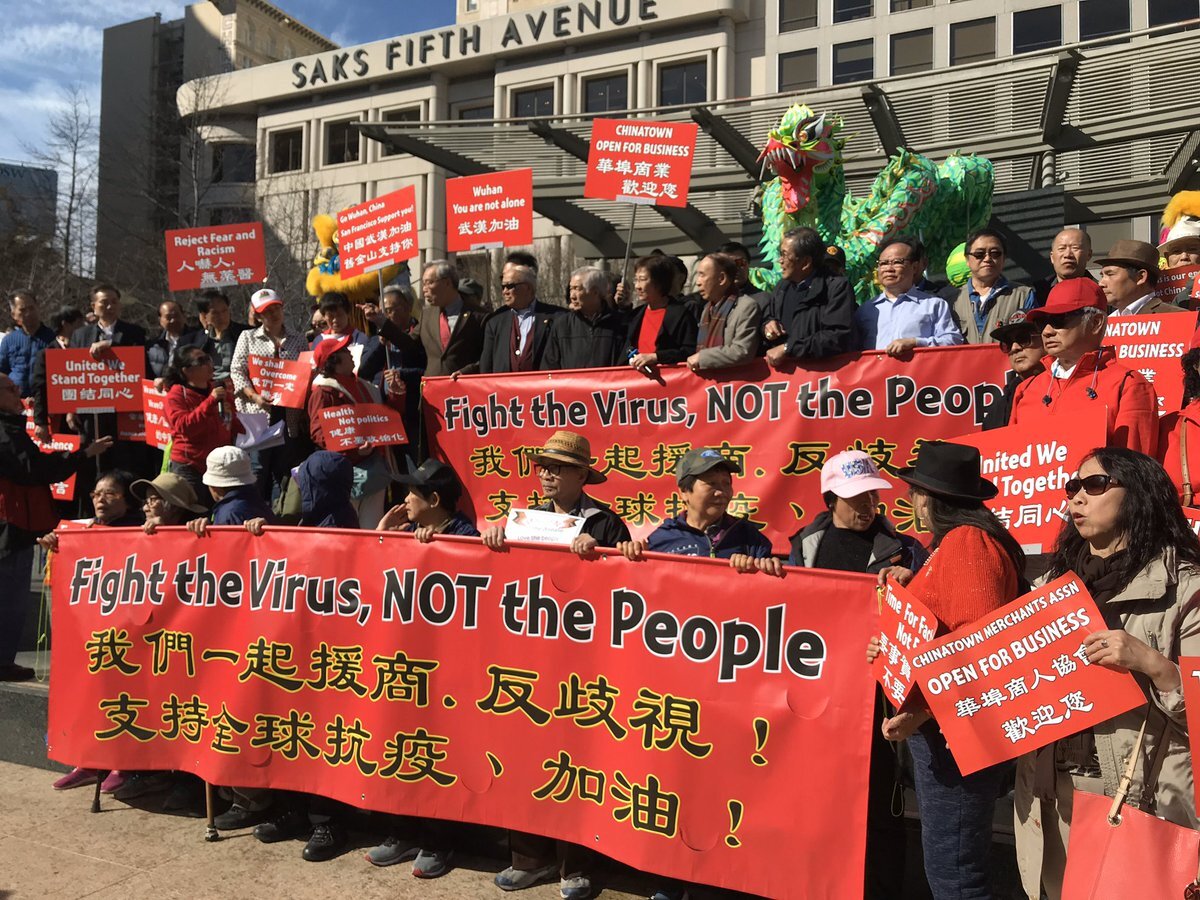 A public gesture of solidarity for the Chinese community in Chinatown. Photo: Hillary Ronen