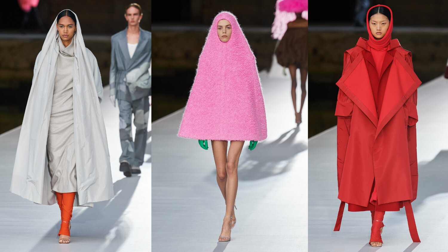Photos: Left to right: Filippo Fior / Gorunway.com Valentino Look 41, Valentino Look 57, Valentino Look 38