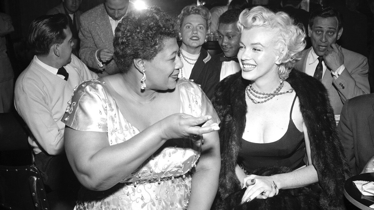 Marilyn and Ella Fizgerald, 1950s. Photo: biography.com