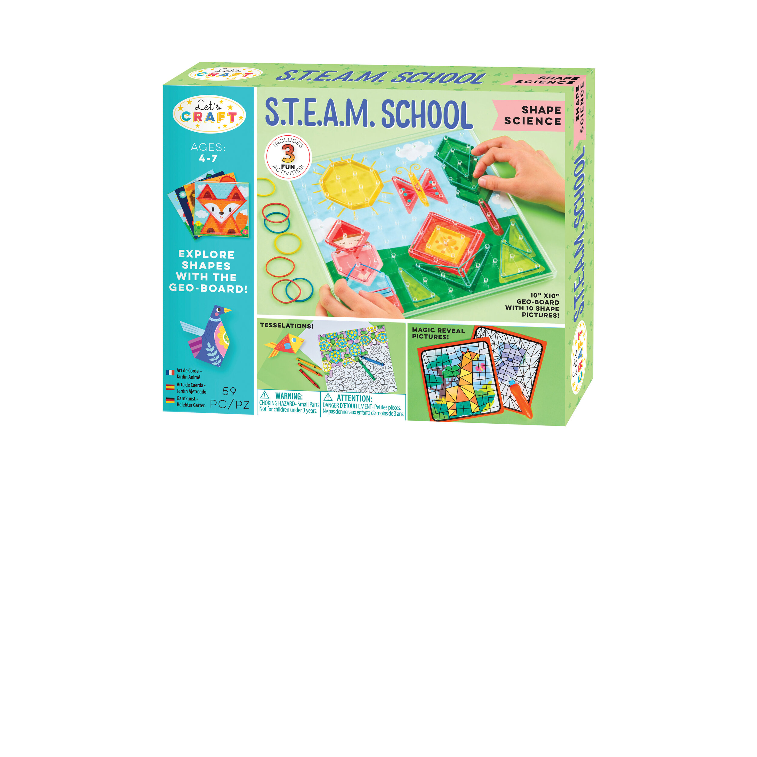 School Studio Science Kit Arts and Crafts with Kids Experiment Kit All in One Bright Stripes Lets Craft S.T.E.A.M STEAM Learning Toy Ages 4 to 7