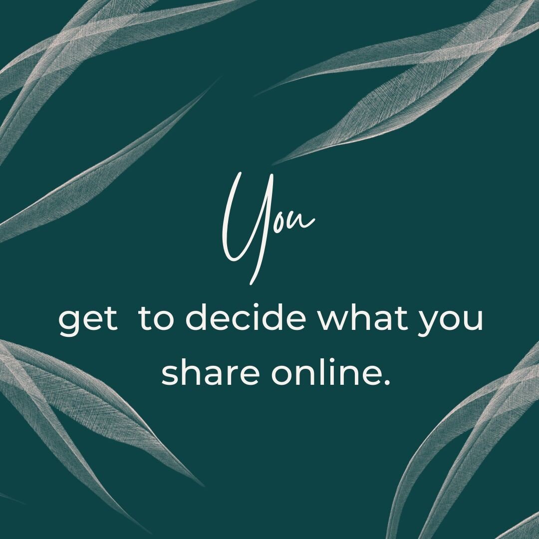 You have the power!💪
You get to create your own boundaries with social media.
As the curator of your social media presence, only you get to decide what you share and the level of access you want to give.

Social media can be overwhelming. You see wh