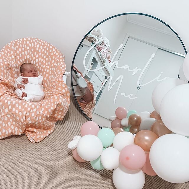 🎈 1 year since we did this SUPER CUTE personalized mirror for Miss Charlie Mae!  A bedroom is empty without one! #happybirthday 🦄🍬🍭 .
.
.
.
.
.
#profilecutvinyl #personalisedmirror #babygirl #1stbirthday #personalisedgifts #nameonmirror #mirror #