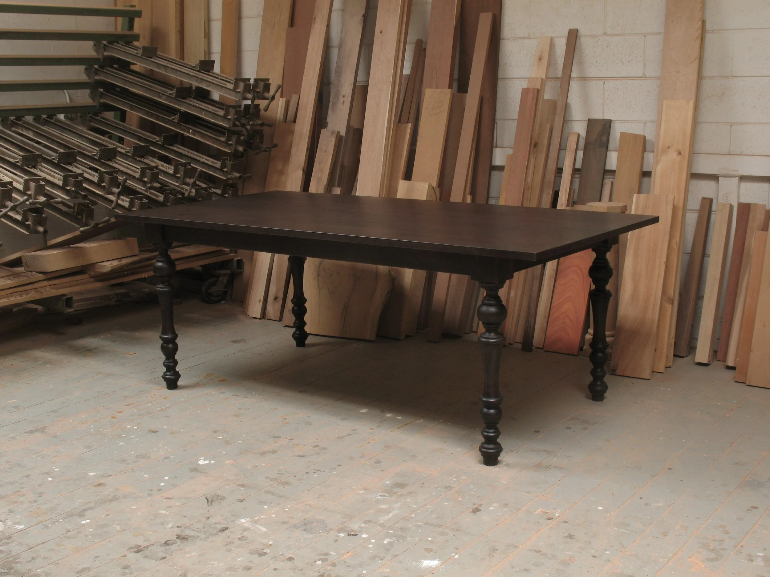 Ebonized oak cottage table