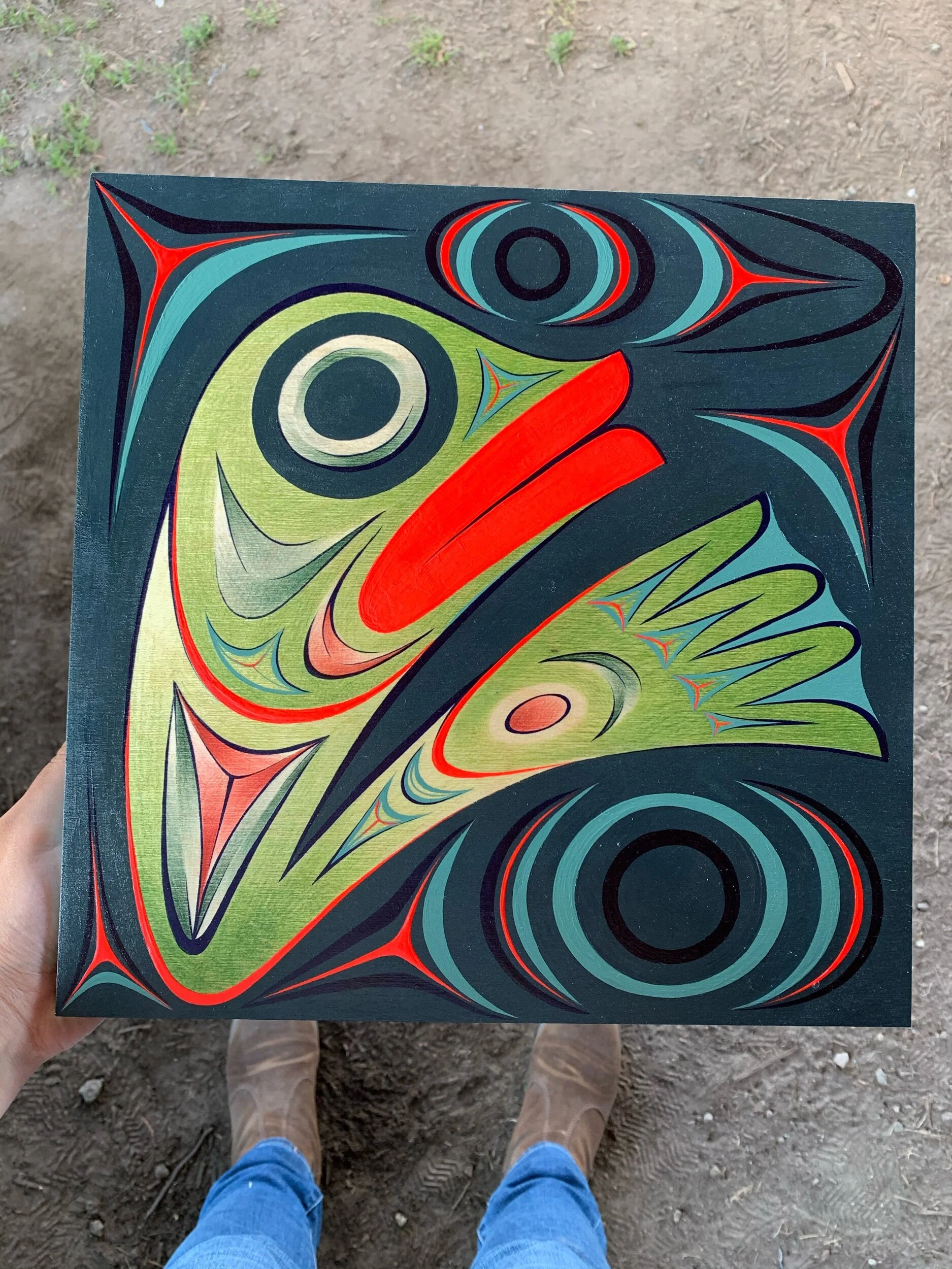  12”x12”  2020  pencil crayon and acrylic on birch 