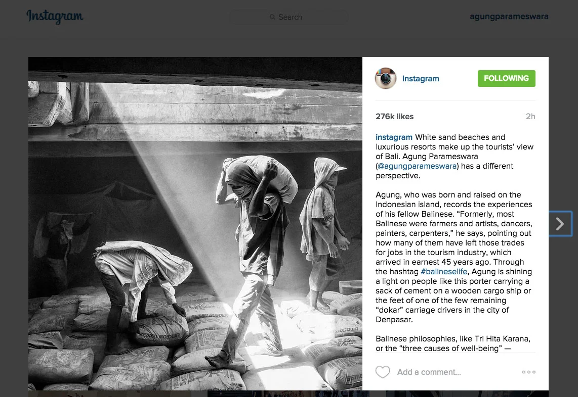 Interview by Instragram, 2015.