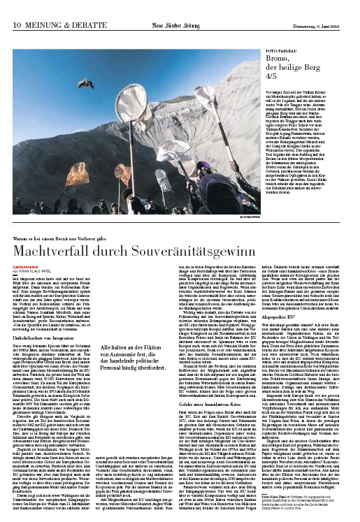 The Neue Zürcher Zeitung, Swiss, 2016