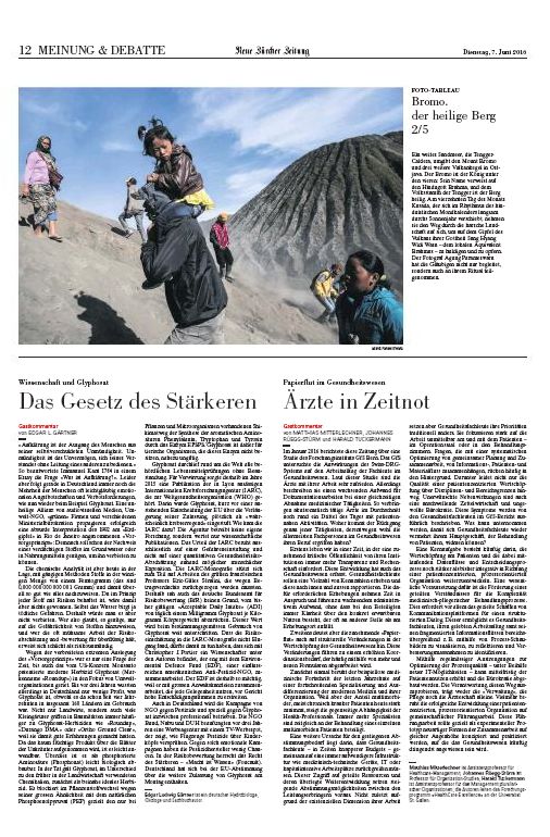 The Neue Zürcher Zeitung, Swiss, 2016