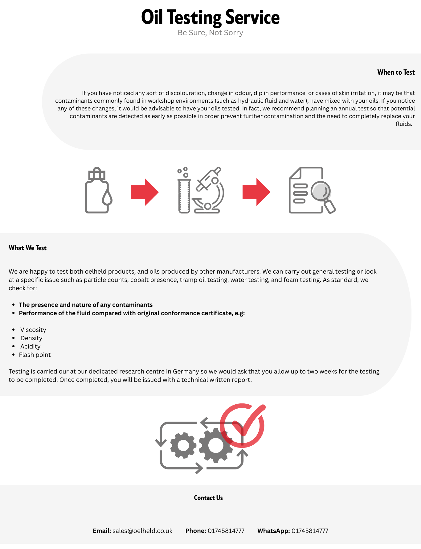 Oil Testing Services — oelheld UK